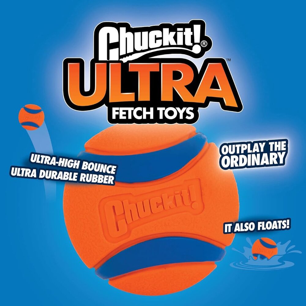 Dog Toys: 2 ChuckIt Ultra Fetch Balls, Small